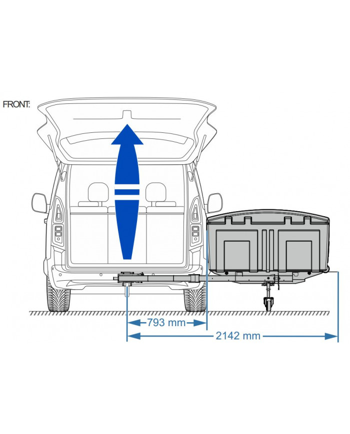 Towbox CAMPER V3 Urban Black KURZE Box für das Abschleppen von Ausrüstung