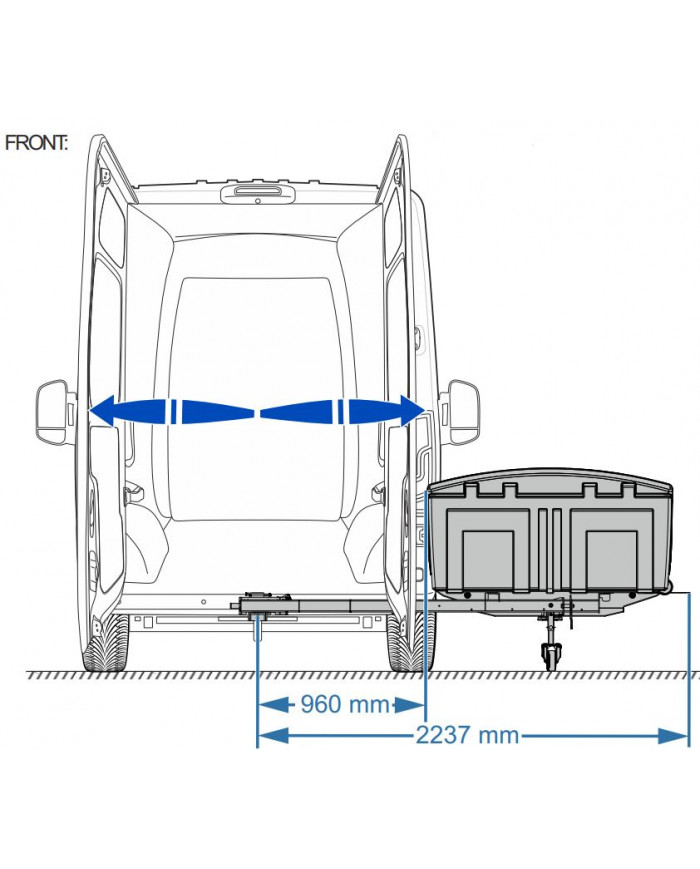 Towbox CAMPER V3 Urban Black LONG Box für das Abschleppen von Ausrüstung